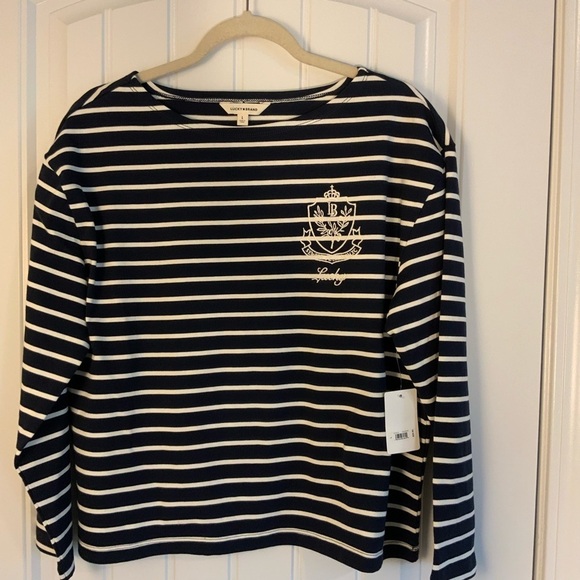 Lucky Brand Striped Navy and White Women's Top NWT - Picture 3 of 6